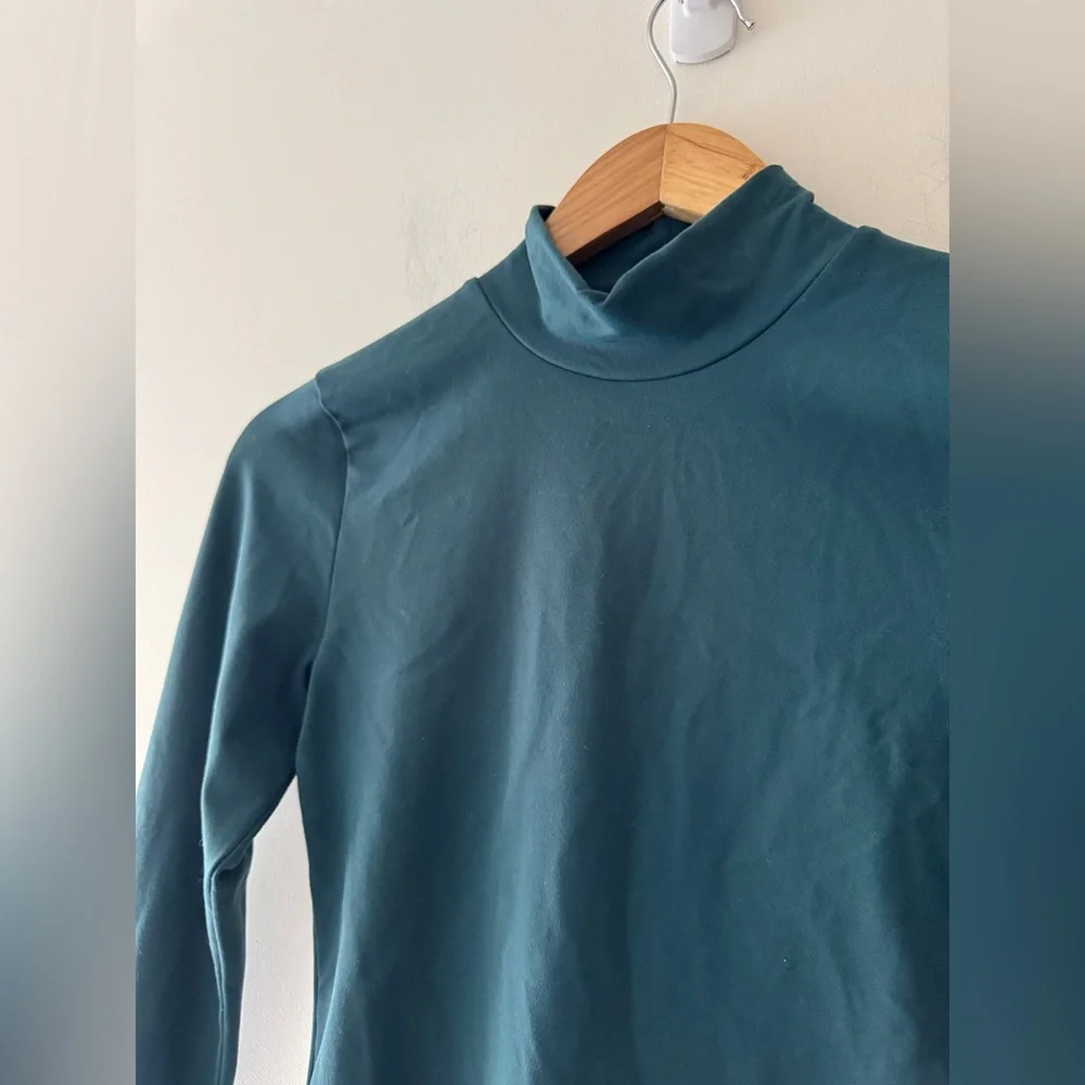 Abercrombie & Fitch Teal Mock Neck Long Sleeve Soft A&F Collection Bodysuit - Picture 2 of 4